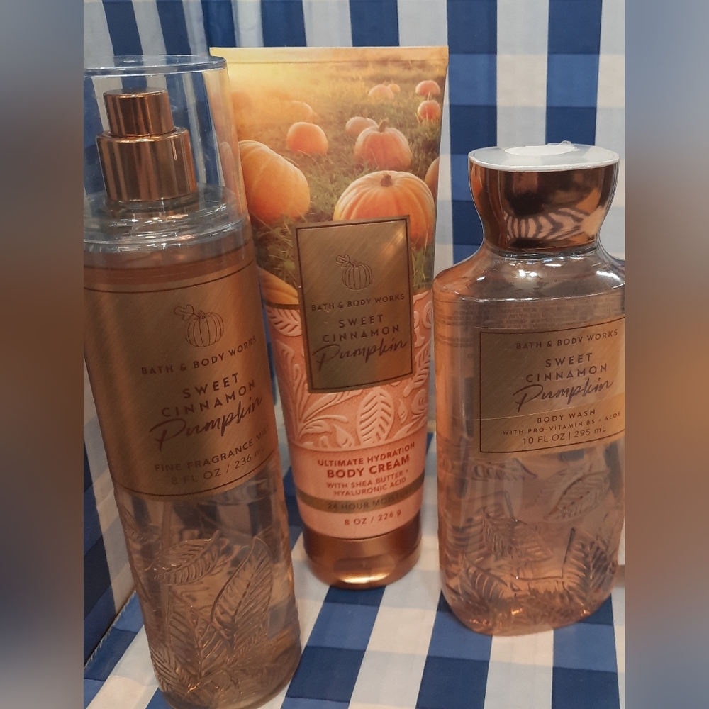 Bath & Body Works Sweet Cinnamon Pumpkin Bundle...3 PIECES